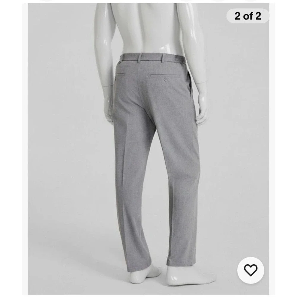 Tommy Hilfiger Mens Modern fit Dress Pants 38W 32L‎ Grey Elastic Waist